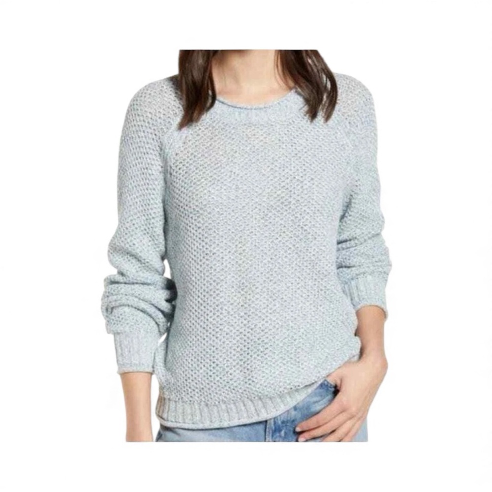 Faherty Light Blue Crew Neck Sweater